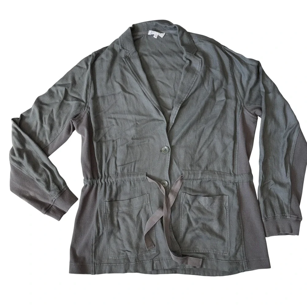 Women's Splendid Soleil Olive Soft Rayon-Linen Peached Twill Jacket (Size L) - Picture 1 of 8